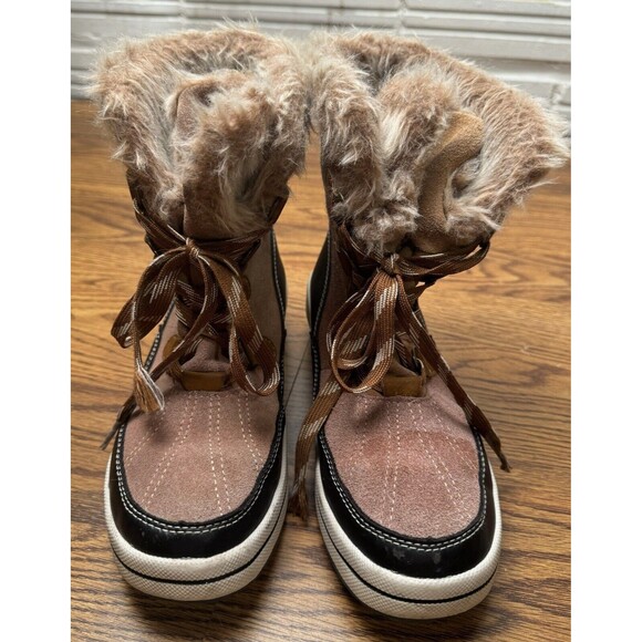 UNIVERSAL THREAD LADIES LACE FUR BEIGE BOOTS SIZE 7 - Picture 3 of 9